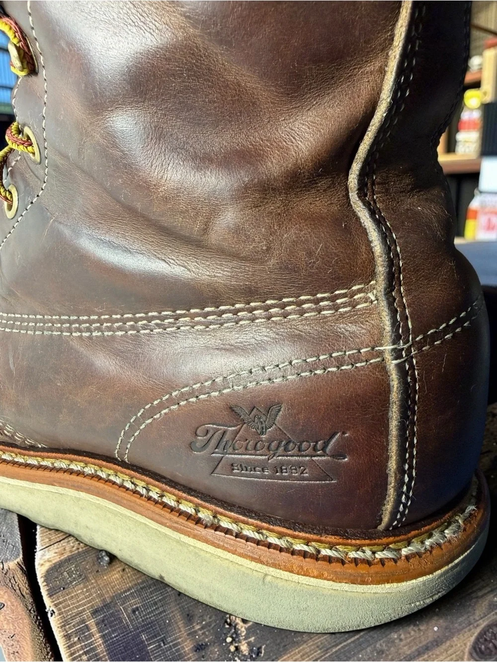 thorogood brown leather
